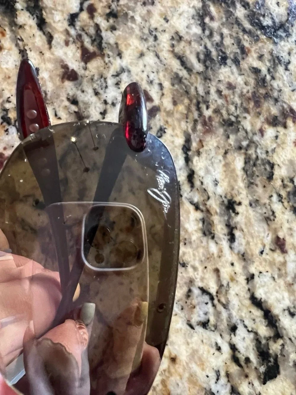 Maui Jim Rimless Sunglasses Brown Frames Green Lenses